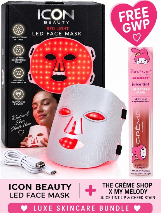 ICON Other - ICON Beauty Red Light LED Face Mask 7 Color Modes NIB W/ Free Creme Shop Lippie
